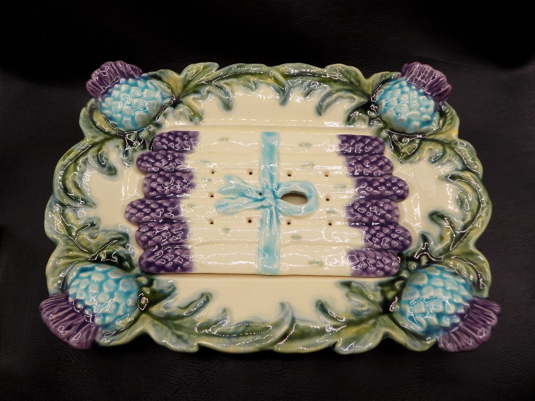 Most unusual large vintage Majolica serving tray or platter (1 of 7)
