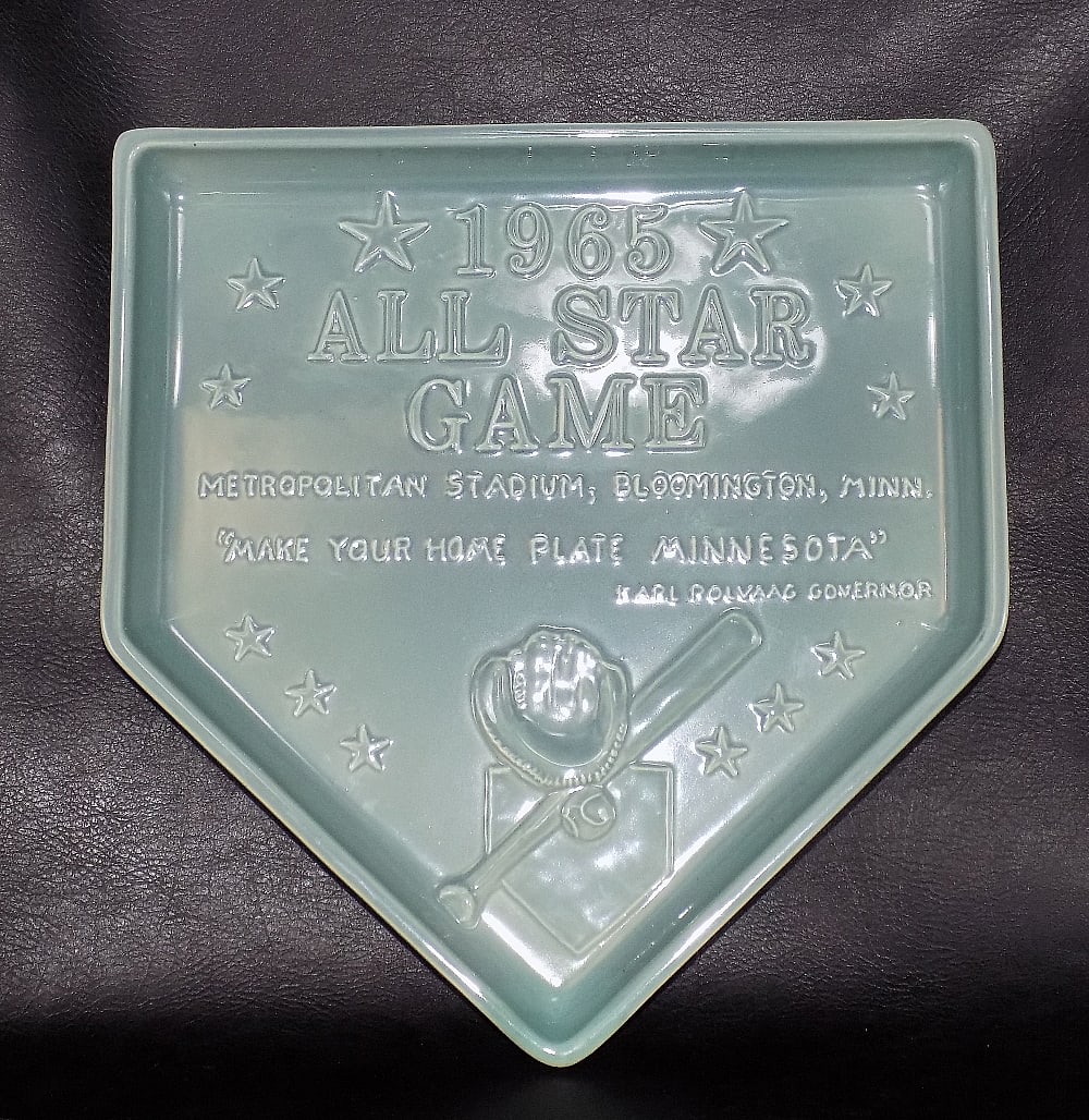 Rare 1965 All Star game home plate by Red Wing: Rare 1965 All Star game home plate by Red Wing. Made of pottery. Great quality and detail. 10 7/8 inches x 10 3/8 inches wide x 1 1/8 tall
