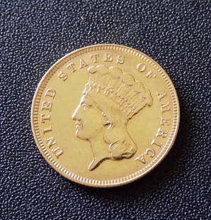 High grade 1878 Liberty Head three dollar gold coin: High grade 1878 Liberty Head three dollar gold coin. Please see photos to grade for yourself. All gold coins must be paid through Live Auctioneer or bank to bank wire transfer