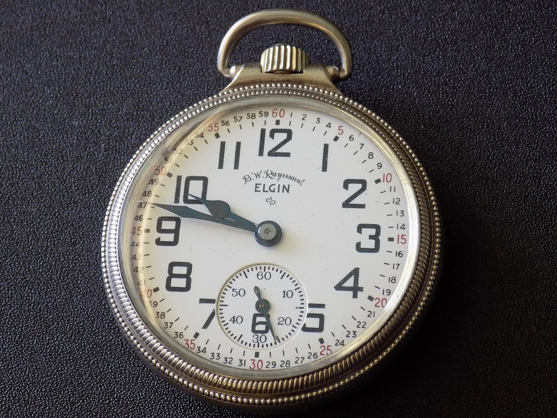 High grade antique Elgin B. W. Raymond railroad grade 21 jewel pocket watch (1 of 5)