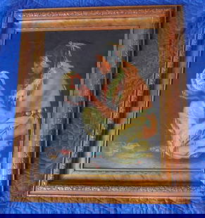 Wonderful vintage oil painting on canvas of Native American Indian: Wonderful vintage oil painting on canvas of Native American Indian. In very good original as found condition. 1900-1930s. Great quality and detail. 22 ½ tall x 19 ½ wide. Image 16 &frac1