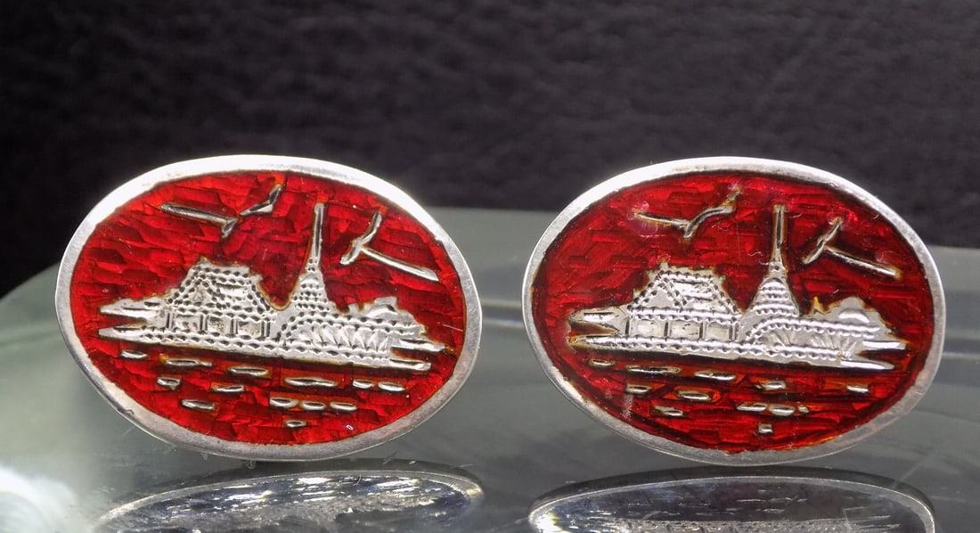 Vintage Siam Sterling cuff links (1 of 4)
