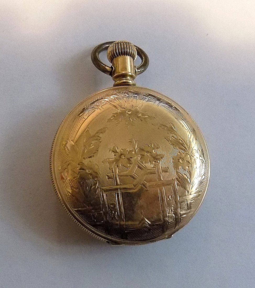 Beautiful Antique gold filled hunting case Elgin pocket watch (1 of 6)