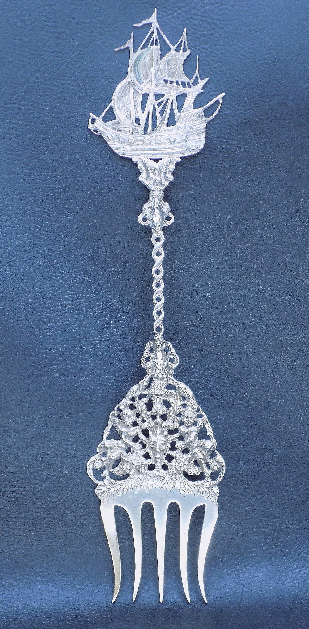 Fancy vintage large sterling silver fork (1 of 10)