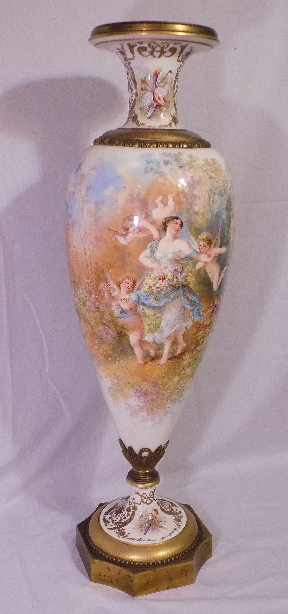 Monumental palace  size artist signed Sevres porcelain vase (1 of 19)
