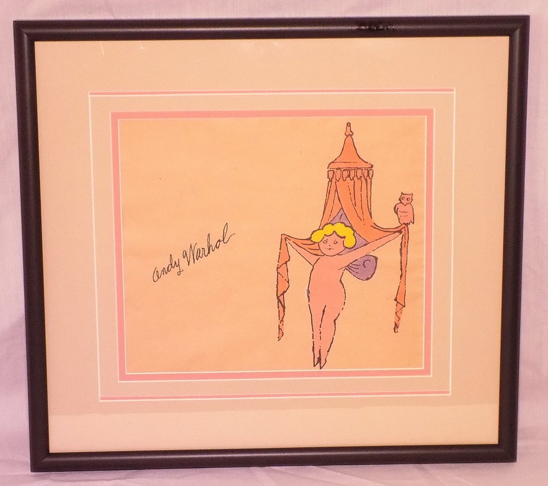 Original Andy Warhol watercolor or silk screen: Original Andy Warhol watercolor or silk screen. Has certificated provenance as shown in photo. Beautiful colors. Great quality and detail. In very good original as found condition. Frame 16 inches x 1