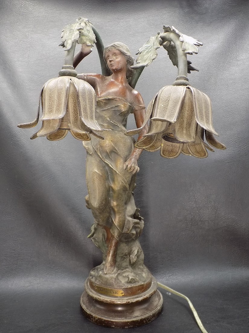 Vintage Art Nouveau figural lamp.  Daphne (1 of 10)