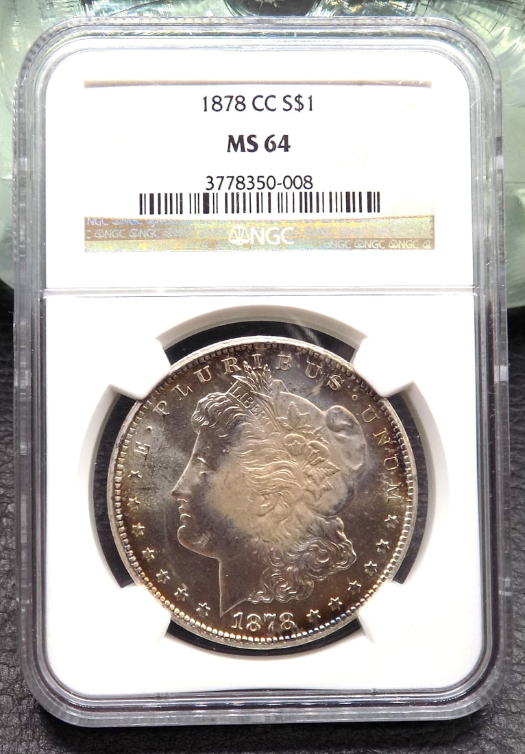 Uncirculated 1878 CC  Morgan NGC graded MS64 silver dollar (1 of 4)