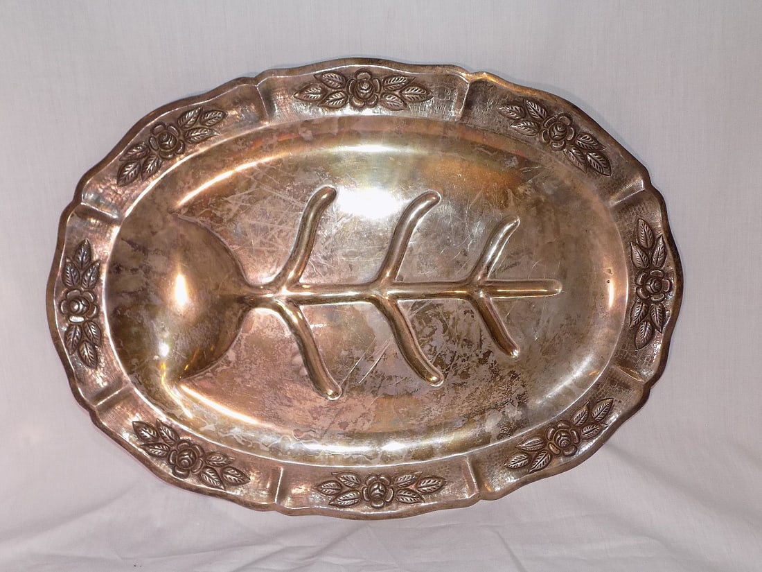 Great vintage L. Maciel Made in Mexico sterling silver meat platter (1 of 6)