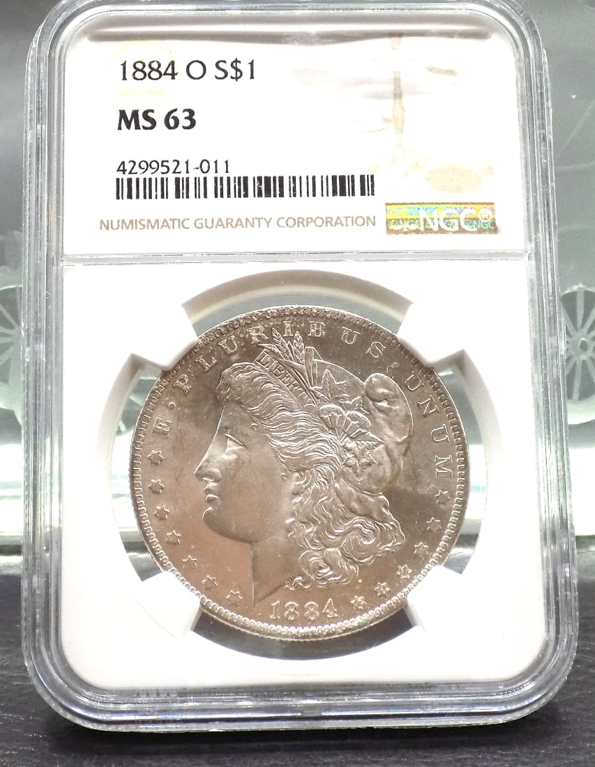 Uncirculated 1884 O Morgan NGC graded MS63 silver dollar (1 of 4)