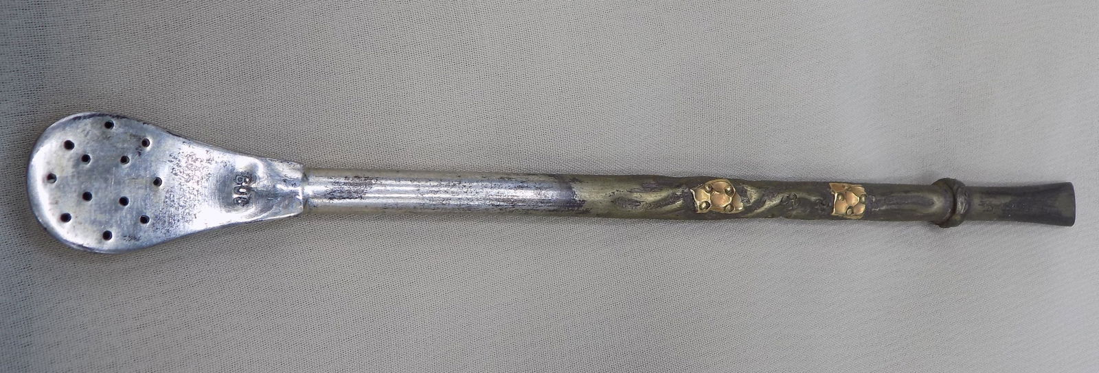 Vintage  .800 silver tea strainer straw (1 of 4)