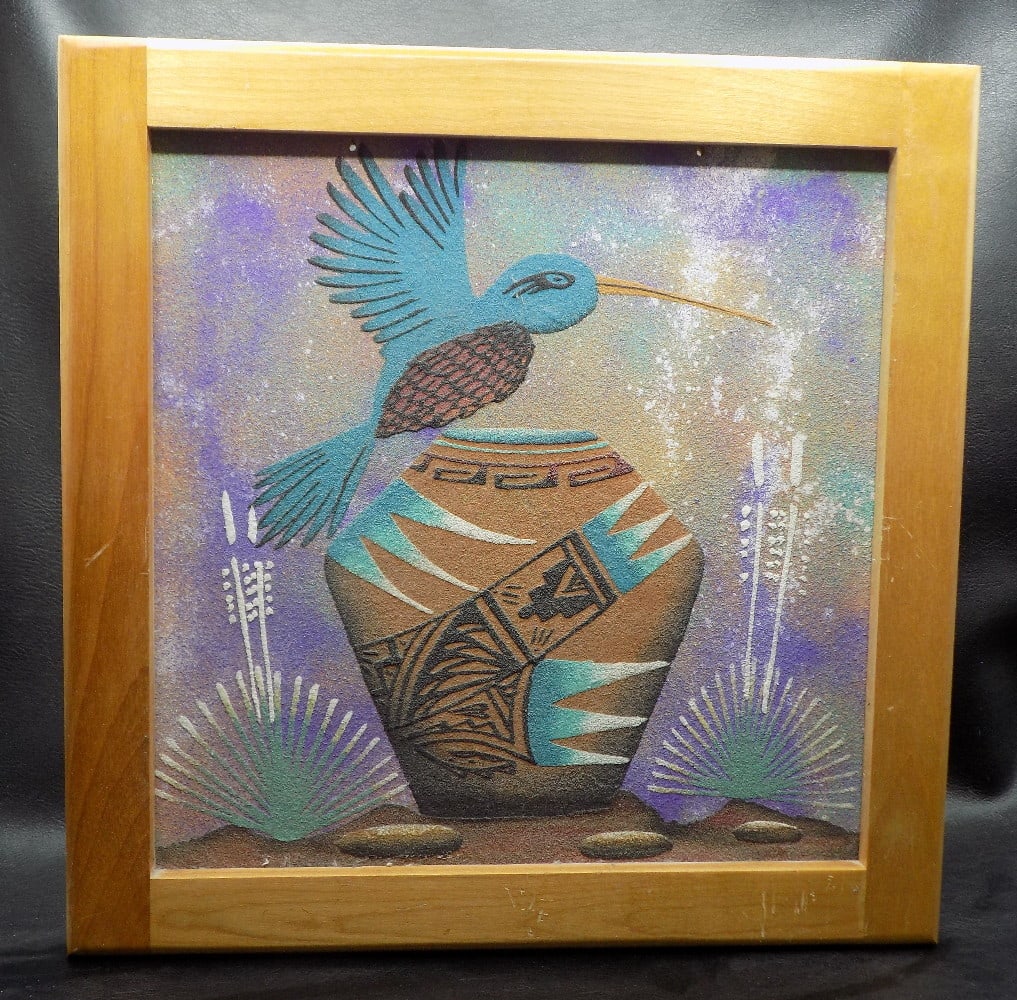 Nice Native American Indian sand art painting (1 of 8)