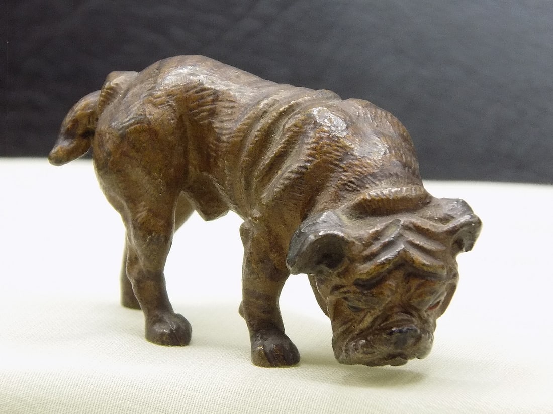 Antique Vienna cold painted bronze bulldog (1 of 8)