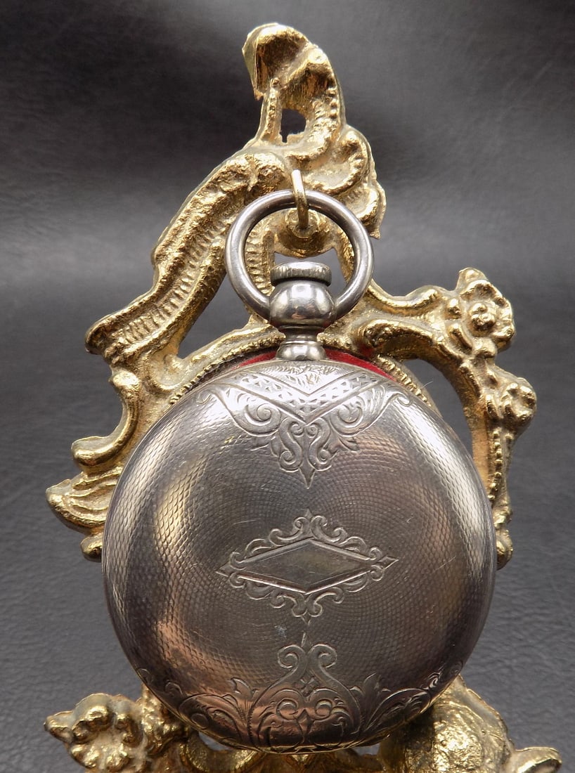 Nicely engraved antique key wind coin silver pocket watch (1 of 10)