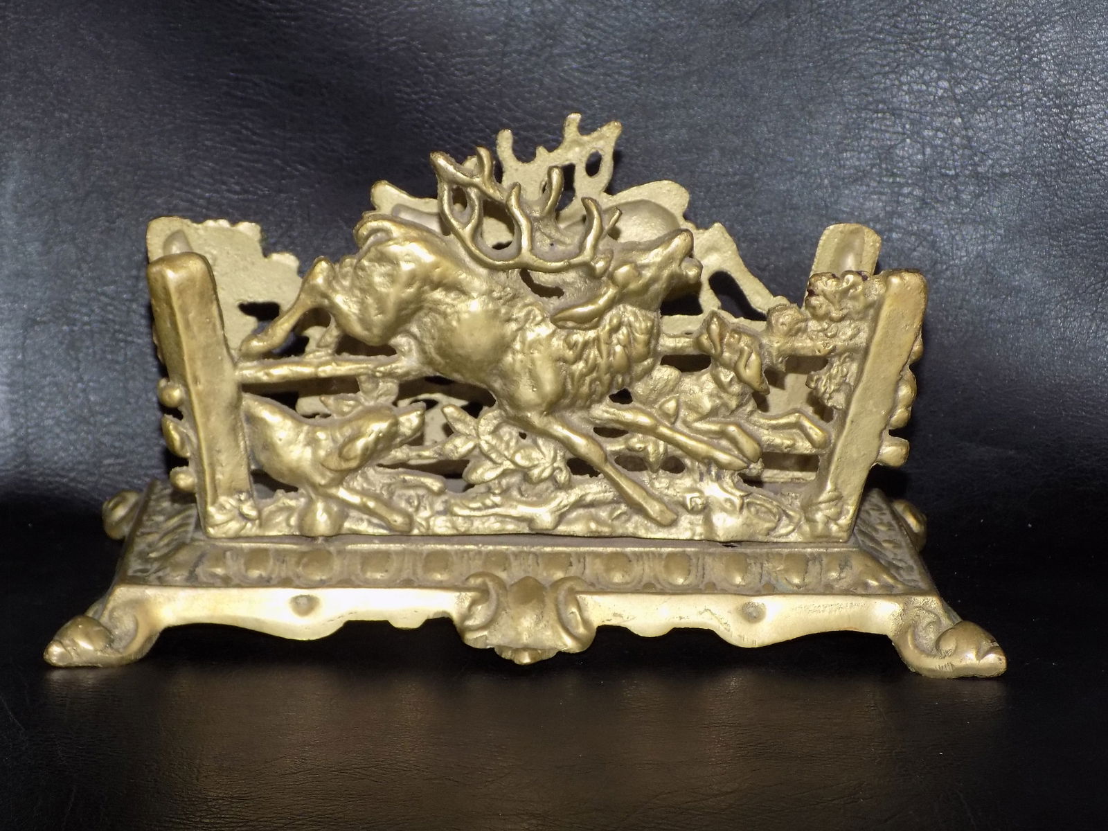 Ornate antique Bradley and Hubbard figural letter or napkin holder (1 of 6)