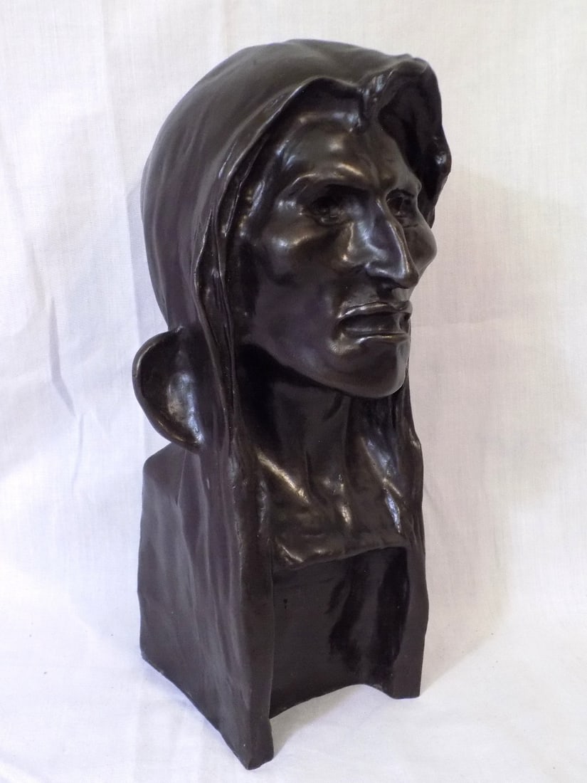 Fine Native American Indian Bust marked Frederic Remington 1908 (1 of 8)