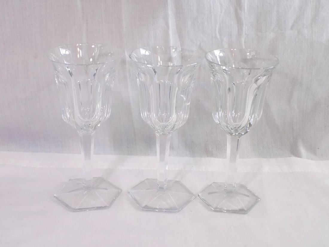 Three Baccarat Malmaison goblets. (1 of 5)