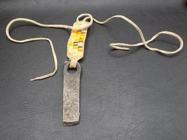 Vintage Native American Indian quilled fire starter,strike a lite.