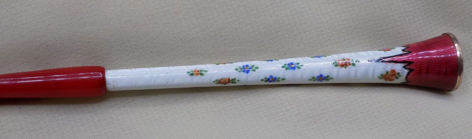Antique Guilloche enamel decorated Austria cigarette holder in original box (1 of 8)