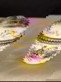 Fabulous hand painted Victorian trinket pill or snuff box