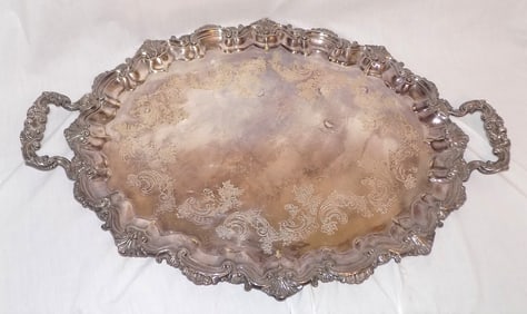 Fancy Reed and Barton silverplated tea tray