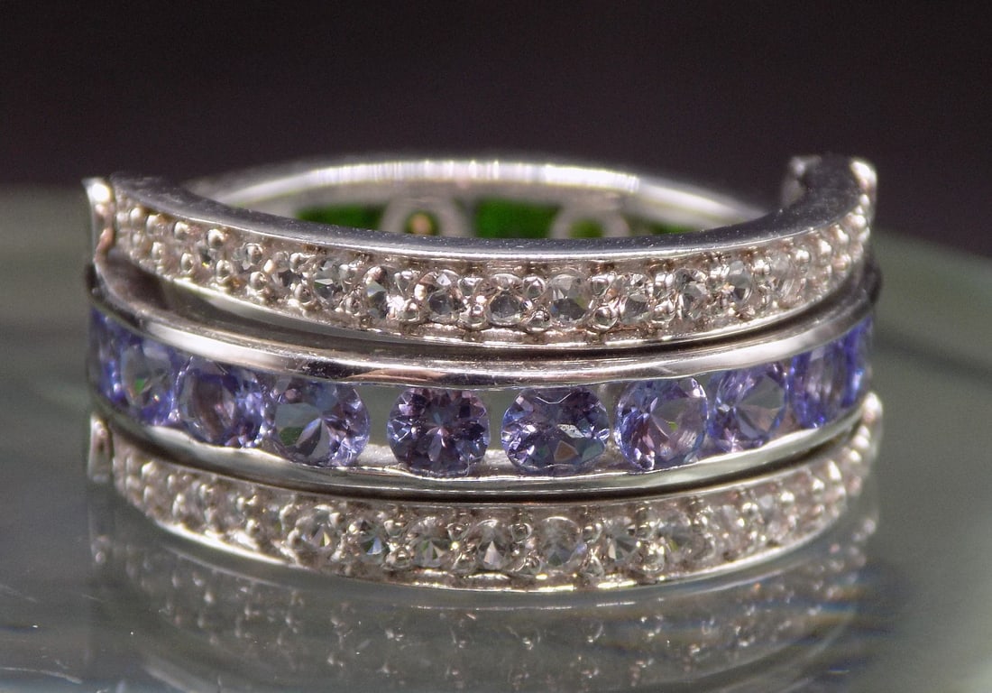 Beautiful amethyst, topaz and tourmaline sterling silver ring (1 of 8)