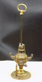 Vintage brass whale oil lamp.