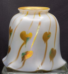 Rare Fostoria iris art glass lamp shade