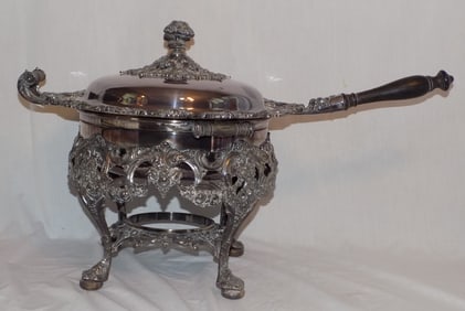 Very ornate vintage International Silver Company food warmer