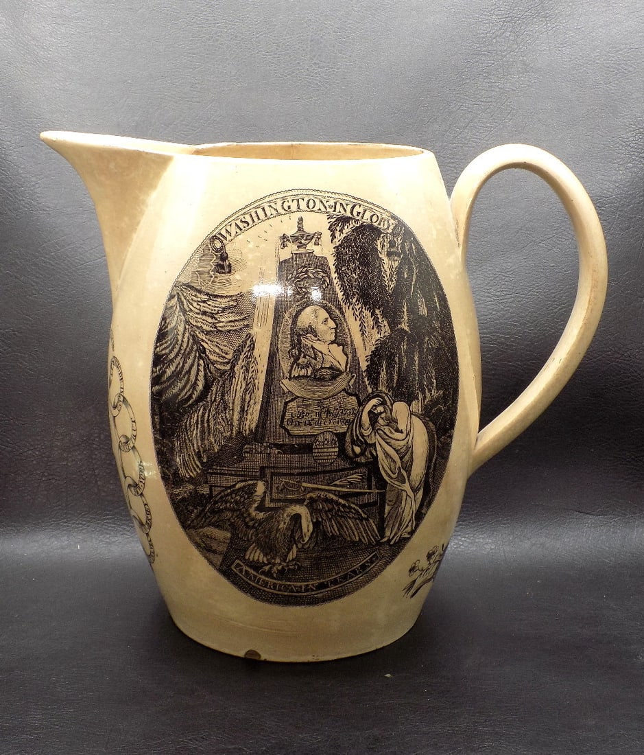Great historic early1800s Liverpool pitcher with  George Washington (1 of 14)