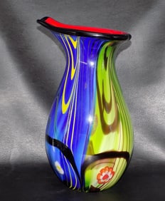 Midcentury modern large Murano art glass vase