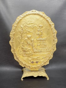 Fancy Victorian plaque with scene