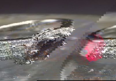 Beautiful ruby and topaz sterling silver ring