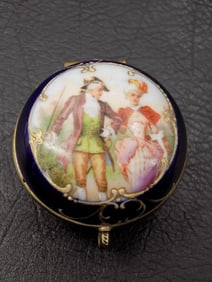 Exquisite antique Dresden trinket jewelry box