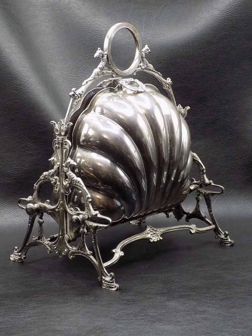 Elegant antique silverplate bun warmer (1 of 9)