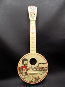 Vintage Black Americana Childs toy banjo