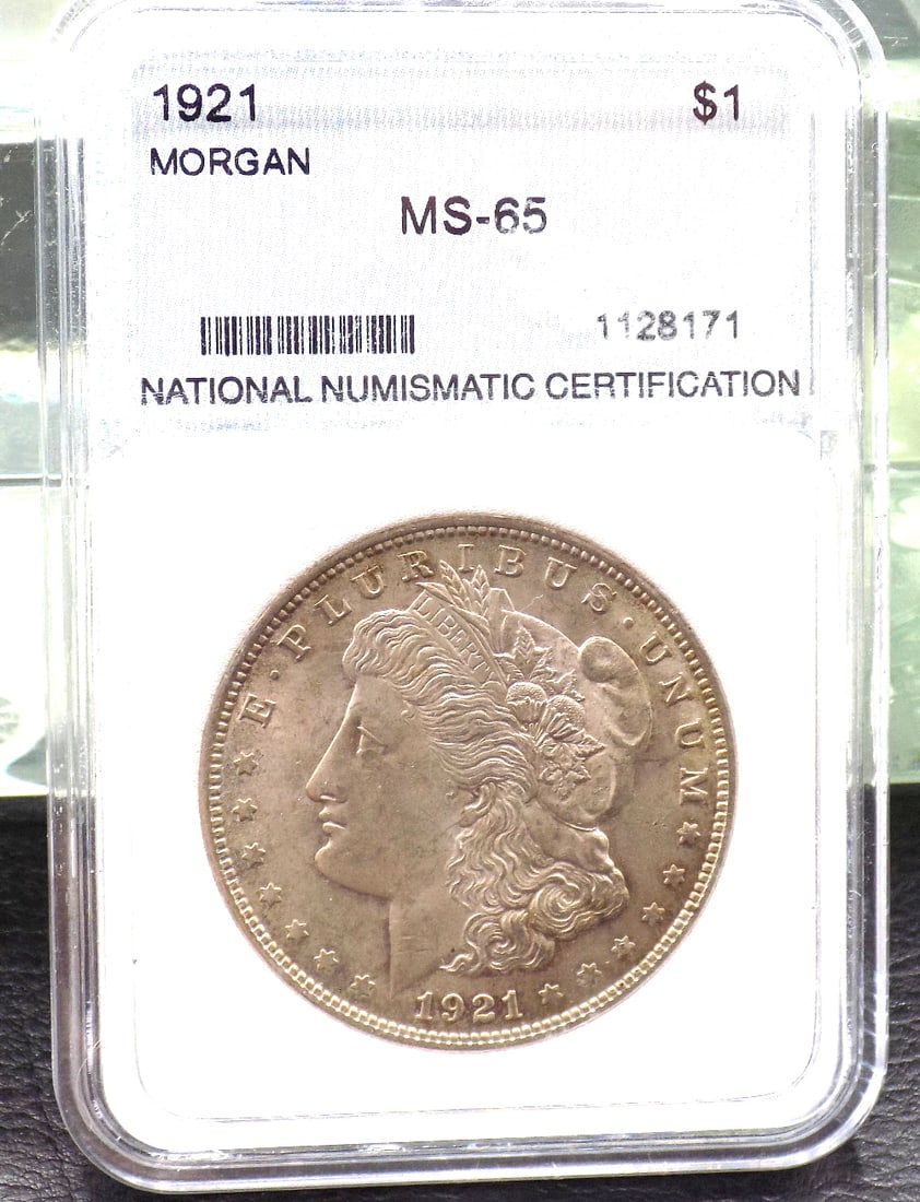 1921 graded MS65 NNC Morgan silver dollar (1 of 4)