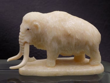 Vintage Oriental carved elephant artist signed