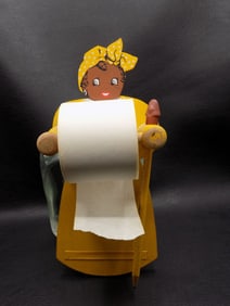 Vintage Black Americana Mammy Aunt Jemima note pad holder and pencil holder