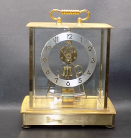 Unusual vintage Howard Millar brass clock
