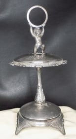 Wonderful antique silverplated spoon holder with Cupid