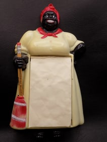 Vintage Black Americana Mammy Aunt Jemima note pad holder and pencil holder
