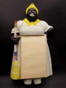 Vintage Black Americana Mammy Aunt Jemima note pad holder and pencil holder