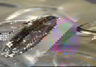 Beautiful 4ct color changing mystic topaz sterling silver ring.