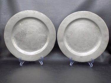 Two very early pewter plates