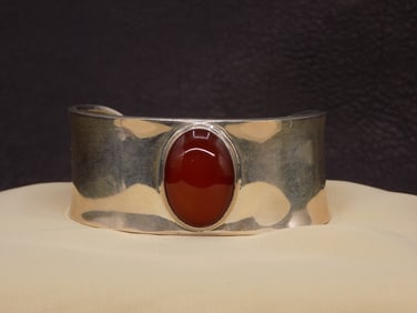 Vintage Mexico 925 sterling bracelet with semi precious stone