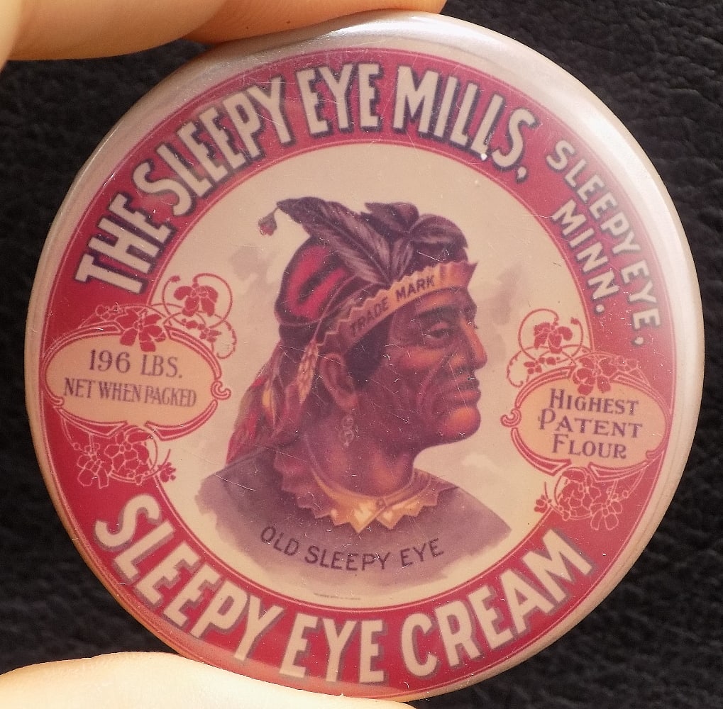 Neat antique advertising Sleepy Eye pocket mirror with Indian Chief (1 of 3)
