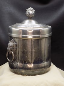 Antique Ice Bucket or humidor with Lions heads