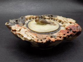 Nicely carved vintage soap stone teapot