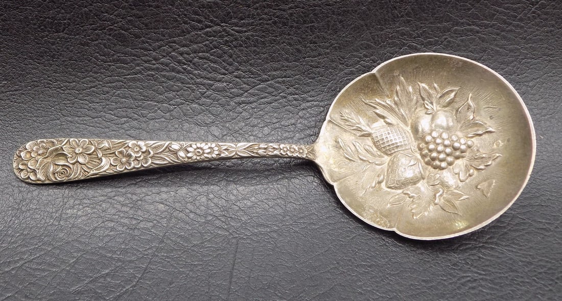 Fancy S Kirk and Son sterling silver serving spoon (1 of 5)